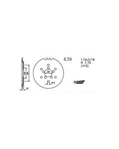 Kettenrad 40 Zähne Esjot passend für Puch Monza 4S, Ranger 3G wahlweise - Teilung 1/2 x 1/4 R8,51 (415) - 639 40