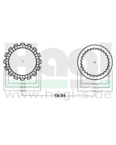 Kupplungslamellensatz  - mit Stahllamellen - YA 54