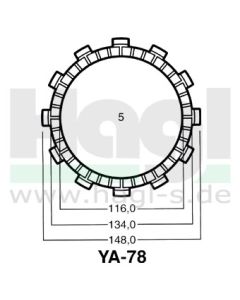 Kupplungslamellensatz - ohne Stahllamellen - YA 78