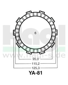 Kupplungslamellensatz - ohne Stahllamellen - YA 81