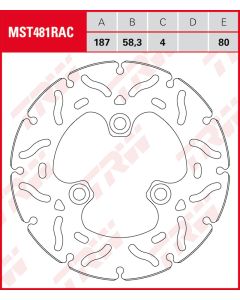 Bremsscheibe Lucas Racing Ø 187 mm - MST 481RAC