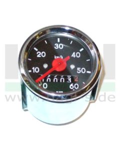 Tachometer 48 mm Durchmesser - für Mofa universal, 0 - 60 km/h mit Haltebügel passend für Zündapp - 444 16 703